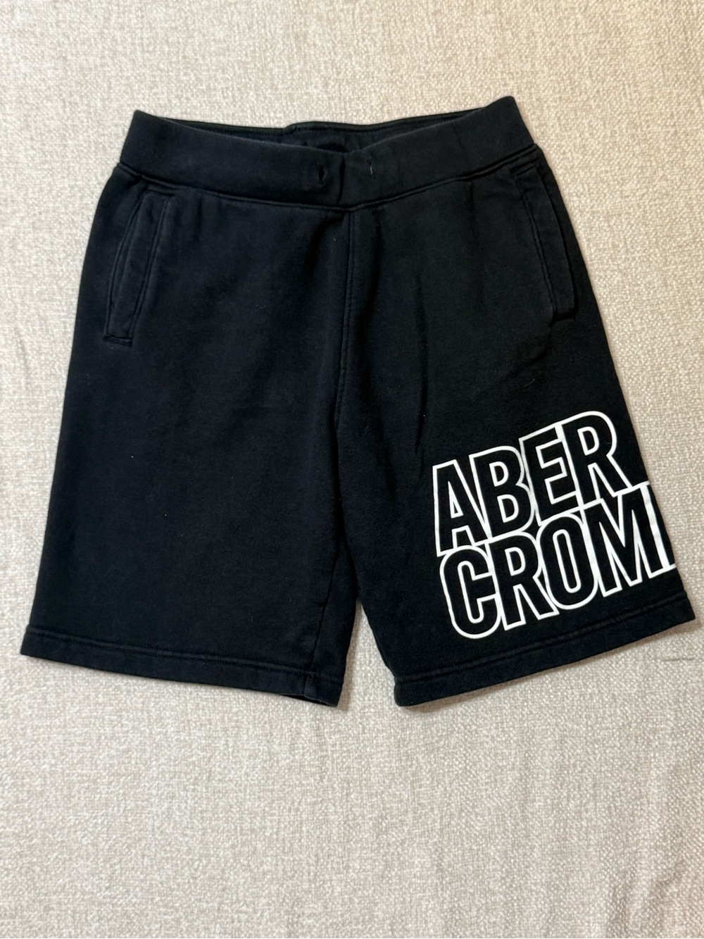 Abercrombie & Fitch Black Athletic Logo Sweatshorts